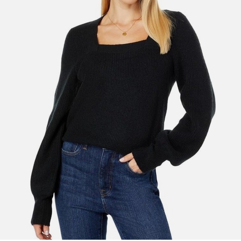 Madewell Black Square Neck Sweater